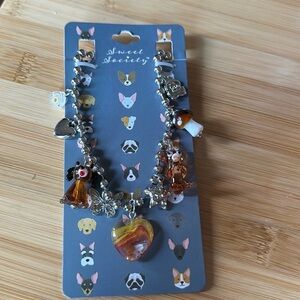 Glass Society, glass animal dog heart mushroom star necklace